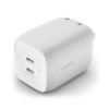 Picture of Belkin 65W charger, 2 USB-C ports, PD 3.0 PPS GaN, White